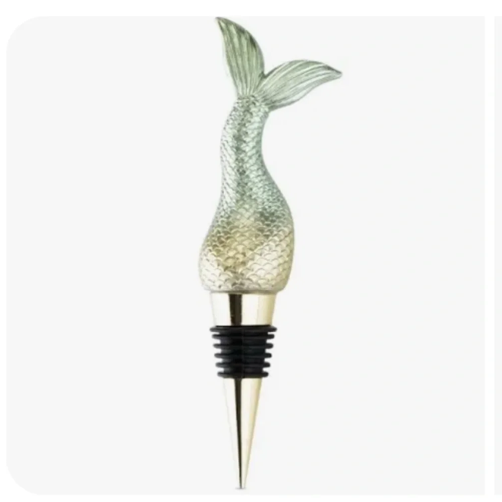 Set of Blush Siren wine Bottle Stopper and mermaid GANZ cheese spreader  new box